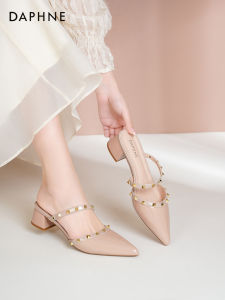 Daphne | Studded Peep Toe Coarse Heel Sandals