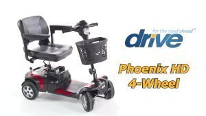Drive Medical Phoenix HD 4-Wheeled Mobility Scooter - LTA Compliant Electric Scooter Personal Mobility Aid (PMA) for Elderly with Safety Mark Charger