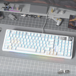 AULA | Bộ Bàn Phím Cơ Có Dây và Chuột Chuyên Game Đổi Switch Tất Cả Các Phím S98