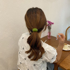 เรขาคณิตรูปไข่อุปกรณ์เสริมผมสําหรับผู้หญิงอินเทรนด์ INS สีดําแถบคาดศีรษะผมเชือก Semi-Circle Horse TAIL BUCKLE