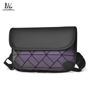 LouisWill กระเป๋าสะพายข้างกันน้ำได้กระเป๋าคาดหน้าอกกระเป๋าพาดลำตัวกระเป๋าสะพายไหล่ผู้ชายแฟชั่นกระเป๋าสะพายข้างความจุขนาดใหญ่กระเป๋าสะพายข้างกระเป๋าถนนกีฬาลำลองแบบเรียบง่ายสำหรับเสื้อยืดผู้ชาย