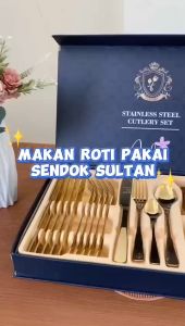 NexXio Sendok Set Lonjong Stainless Steel / Sendok Box Hitam Elegant Peralatan Makan / Set Hampers