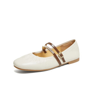 Gold Bar Flats Mary Jane Ballet Shoes Sheepskin