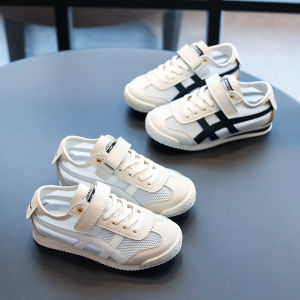 Childrens Breathable Mesh Shoes Summer New Style Girls Boys Net Eye Sneakers Genuine Leather Board Shoes Kids Footwear