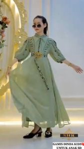 Dinda Kids Bahan Ceruty Apk Bordir Gamis Anak Perempuan Umur 7-9 Tahun Dress Anak Cewek Tanggung