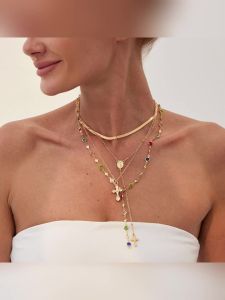Ingemark | Ingemark 4 Cái/bộ Nữ Chúa Giêsu Thánh Giá Mặt Dây Chuyền Vòng Cổ Choker Bộ Hợp Thời Trang Nhiều Màu Sắc Dây Pha Lê Cơ Đốc Giáo Món Quà Trang Sức Cho Đảng