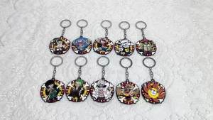 Bandai | Bộ Móc Khóa Anime - Trafalgar Law Roronoa Zoro Luffy Chopper Kim Loại Móc Khóa Xe Hơi Mặt Dây Chuyền Quà Tặng Cho Người Hâm Mộ Hình Hoạt Hình Sưu Tầm