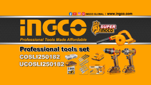 INGCO 20V 3PC IMPACT DRILLDRIVERBLOWER COMBO 2X2.0AH+CHARGER COSLI250182