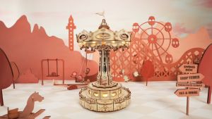 Robotime Rokr DIY Music Box Swing Ride Wooden Building Block Amusement Park (EA02)