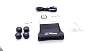 MOFOX TPMS Wireless Tire Pressure Monitoring System With 4 Sensors Solar Car Tyre Pressure Alarm LCD