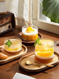 High Temperature Resistant Glass Pudding Cup Cake Ice Cream Yogurt Double-Layer Milk Custard Steamed Egg Dessert Baking Mold Dedicated Bowl