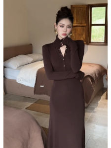 SHANGSHA | Stylish Minimal Elegant Cold Style Slim Knit Dress