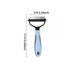 1Pcs Double Sided Dog Dematting Comb Deshedding Detangler Brush Remove Matted Fur for Small Large Dogs Long Short Hair Grooming