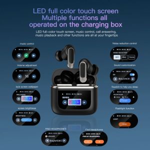 🎁 Original Product + FREE Shipping 🎁 Display Screen .Bluetooth Wireless Earphone V8Touch Control Multi functional LED Screen Intelligent Noise Reduction Chinese English Interchange Screen