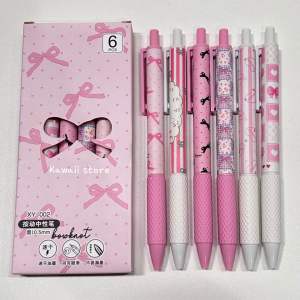 5pcs Set Pulpen Gel Lucu Heart Pen Kawaii Aesthetic Tinta Hitam