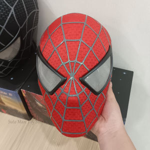 Bandai | 3D Spider-Man Marvel 1/1 Spiderman Tobey Mask Halloween Cosplay Faceshell Detachable Lenses Costumes Superhero Collection Models