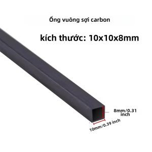 Ống Vuông Sợi Carbon 3mm-10mm X 250/500mm Dùng Cho Máy Bay Không Người Lái Đa Rôto Tự Chế - Ống Chất Lượng Hàng Không Siêu Nhẹ