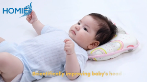 HOMIE BEAR Baby Head Latex Pillow/Prevent Flat Head Pillows with Ultra Soft Bamboo Cover Pillow Case