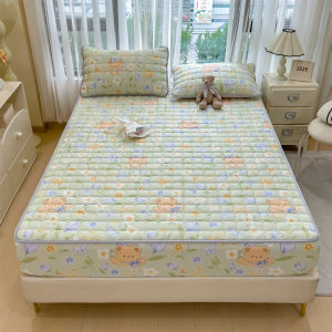 1pc Antibacterial Fittedsheet Floral Mattress Protector Breathable Anti-slip Fitted Sheet Single/Super Single/Queen/King Size