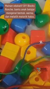 Mainan Edukasi Anak DIY Block Geometri Large Bead Ronche Geo Bentuk Ronce Warna Warni