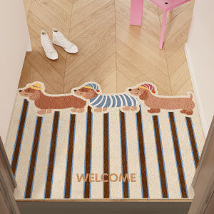 Thảm Cửa Phòng Khách PVC Chống Trượt Dễ Giặt Có Thể Cắt Tùy Chỉnh Họa Tiết Hoạt Hình Cho Gia Đình Thảm Lông Silkworm