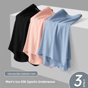 MiiOW | Ice Silk Breathable Boxer Shorts For Men Youth Loose Fit Comfortable Flat Angle Briefs Antibacterial Sport Style Underwear