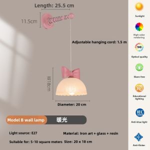 OUCHAO | Pink Bow French Countryside Style Wall Light