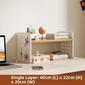 AMU·PIGGY | Desktop Organizer Storage Shelf Desk Tidy Bookshelf