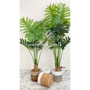 Pohon Artificial Tanaman Hias Daun Jari Jari Variasi T120 T140 T160 Latex + Cover Seagrass Variasi Warna Hiasan Rumah Cafe Kantor Dekorasi Ruangan Aesthetic