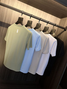 Air Permeable Mesh! Quick-Drying W! Summer Men High Elastic Moisture Wicking Cool Feeling Round Neck Short Sleeve T-shirt