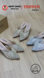 [🥇ทริปเปอร์แท้100%🔢ไซส์35-40👠ส้น2.5นิ้ว] TRIPPER รุ่น XTP0755-3 รองเท้ากากเพชรหญิง รองเท้ากากเพชรส้นสูง รองเท้าส้นสูง สวย นุ่มเบา สบายเท้า