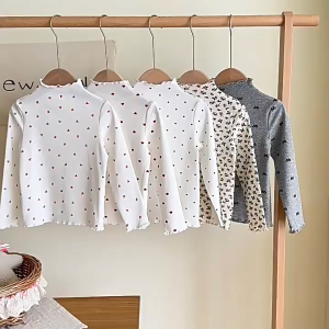 🌸👧 เสื้อแขนยาวเด็กผู้หญิง 2025 แฟชั่นใหม่! ลายจุด/ดอกไม้/โบว์ ผู้หญิงแขนยาว สวยน่ารัก 🎀✨