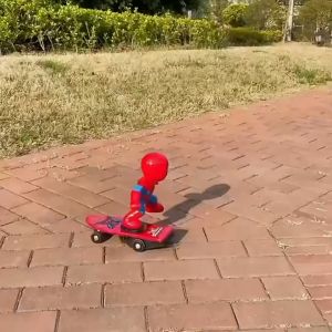 Christmas Gift The Avengers Spiderman Automatic Flip Rotation Skateboard Acousto-optic Car Electric Music Toy Stunt Spiderman Scooters Toys Car