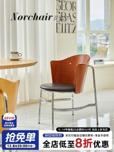 NORCHAIR Designer Back Chair Casual Dining Table Chair Simple Desk Chair Nordic Luxury Retro Home Furniture Art Style Type