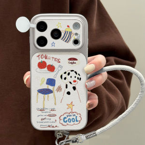 Funny Double Ponytails Horse Lanyard Phone Case For iPhone 18 Pro 16 15 12 13 11 14 17 Pro Max PU Leather Soft Shockproof Cover