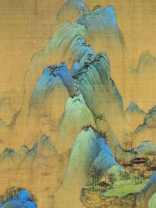 การพิมพ์ภาพวาดแบบละเอียดสูง สไตล์การวาดแบบขาว ลายภูเขา ภาพวาดฝาผนังตกแต่งบ้านสไตล์จีนสำหรับนักเรียนที่ต้องการเรียนรู้