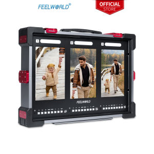 FEELWORLD PS101 Triple 10.1-inch Vertical Display 1000nit Director Broadcast Carry-on Monitor with High Brightness Waveform 3D LUT HDR Portable Protective Case for Short Drama
