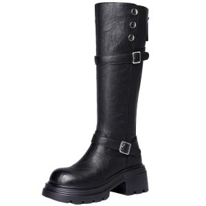 Josiny | Thick-soled Tall Womens Knight Boots Increase Height Slim