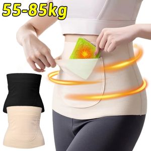 Women Warm Waist Support Corset Belt with Pocket Velvet Belly Trainer Body Shaper Cincher Elastic Abdomen Protecter Waistband