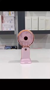 ✅100% Original Smilee Simple Handheld Small Fan With Base Dazzle Gold Usb Charging Portable Mobile Phone