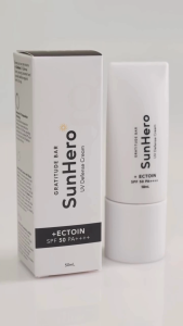 GRATITUDE BAR SunHero Hydrating UV Defense Cream SPF 50++++ with Ectoin and Rosehip Oil - Waterproof SPF Sunscreen for All Skin Types
