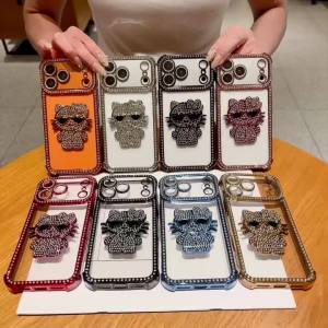 Sanrio | Luxury Glitter Diamond Rhinestone Sanrio Hello Kitty Case For iphone 13 14 15 16 17 ProMax Lens Protective Armor Anti Drop Cover