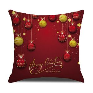 VIKAMA Christmas Pillow Cover Soft & Skin‑Friendly Simple Snowman Polka Dot Xmas Print Cushion Case for Sofa Bedroom Home Decor