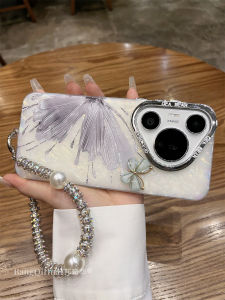 Dreamy Butterfly Shell Pattern Full Cover Diamond Bracelet Womens Style Huawei Pura70pro+ New Model Phone Case Ins Fashion