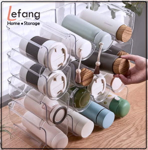 Lefang Kitchen Storage Plastic Free-Standing Water Bottle Holder Storage Organizer Wine Rack for Kitchen Countertops Table Top