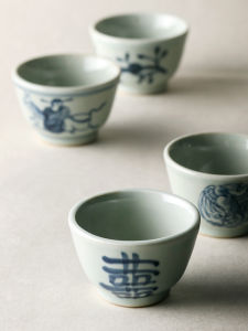 JOTO | Japanese Hand-painted Vintage Blue and White Porcelain Teacup