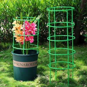 Plant Support Plant Stakes Round Plant Support Ring Plastic Plant Cage Holder Flower Pot Climbing Trellis Indoor Outdoor Plants