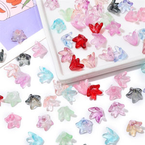 10x13mm 20pcs/bag Glass Lily Flower Beads For DIY Making Fashion Jewelry Accessories