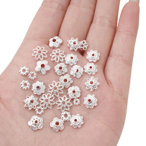 4/5/6/7/8/9/10mm Hợp Kim hạt cườm bạc hình hoa miếng đệm lỏng hạt cườm cho vòng tay thủ công vòng cổ bông tai Keychain tự làm thủ công làm đồ trang sức phụ kiện