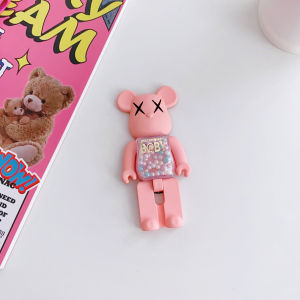 Creative Mobile Phone Stand Sticky Desk Bear Pearl Mobile Case Back Cover Clip Universal Foldable Support Holder for Watching TV Shows